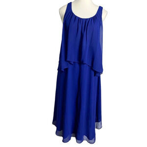 Maeve Blue‎ Sleeveless Tiered Chiffon Dress Size Small
